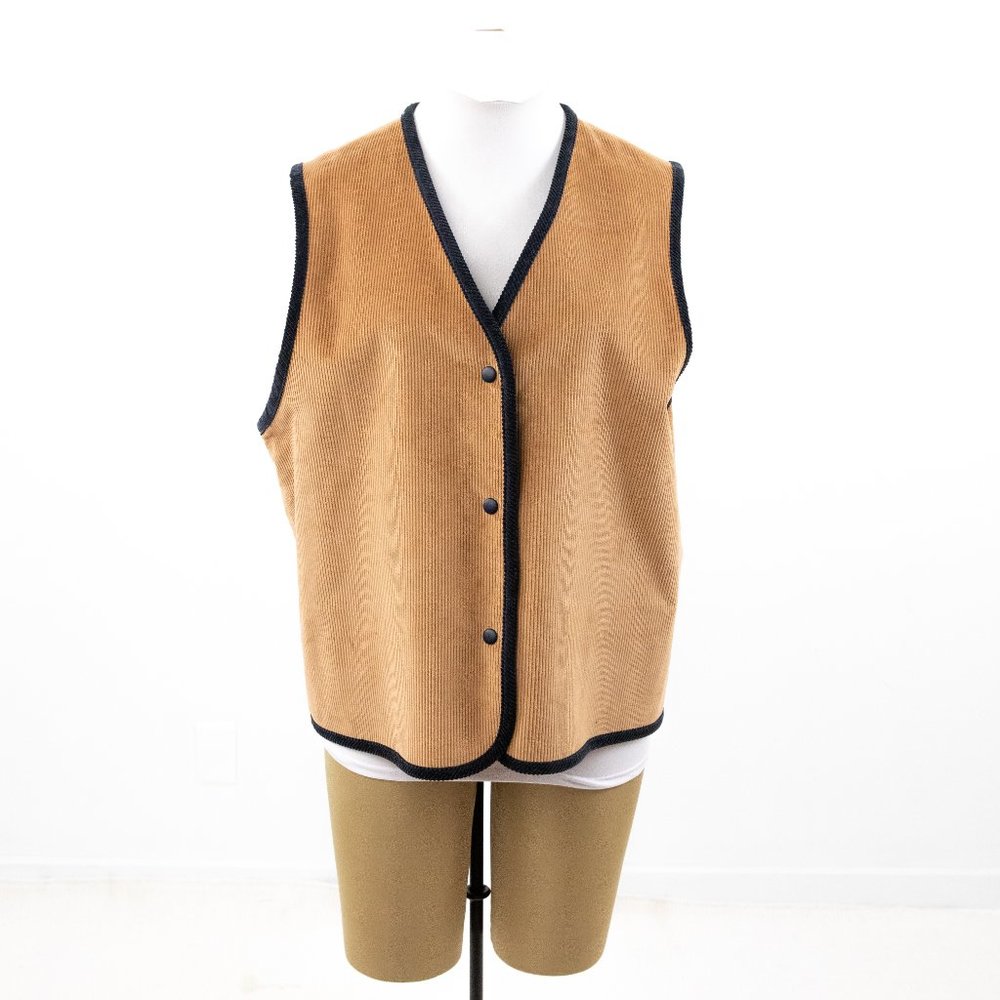Pendleton VTG XL Reversible Plaid Wool Vest Tan - Picture 12 of 12